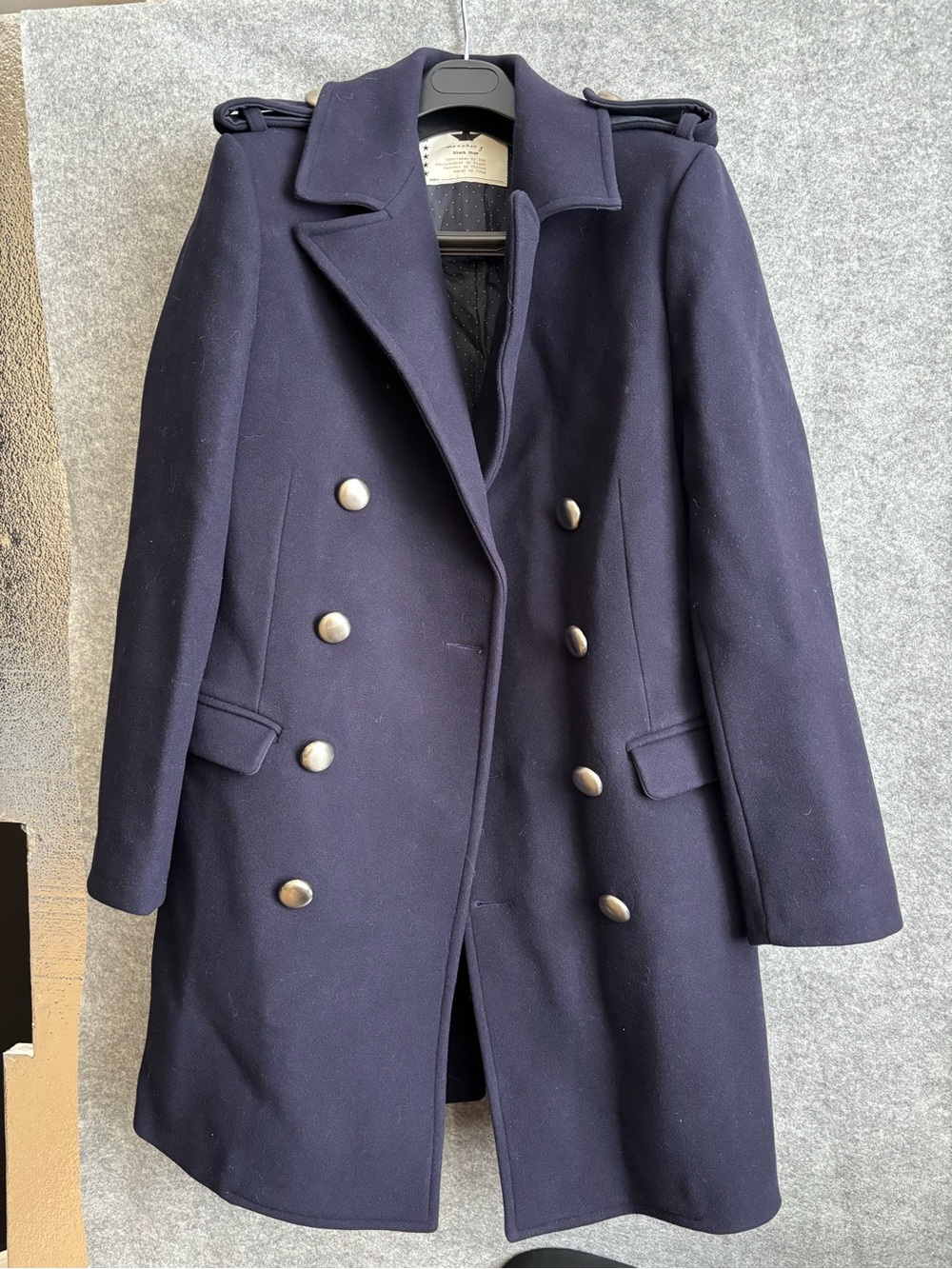 Macchia J Navy Double-Breasted Peacoat